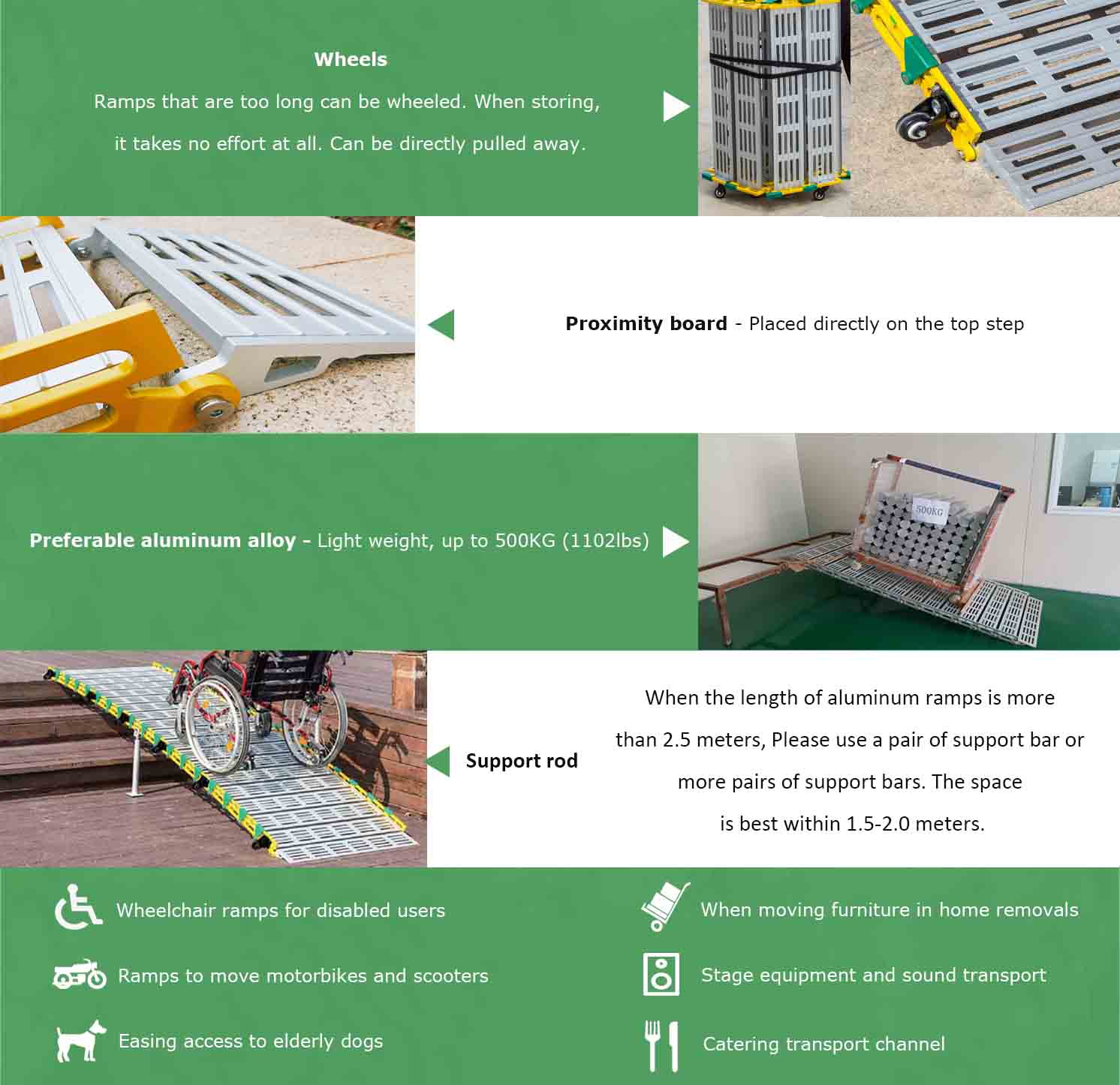 aluminum portable wheelchair ramp